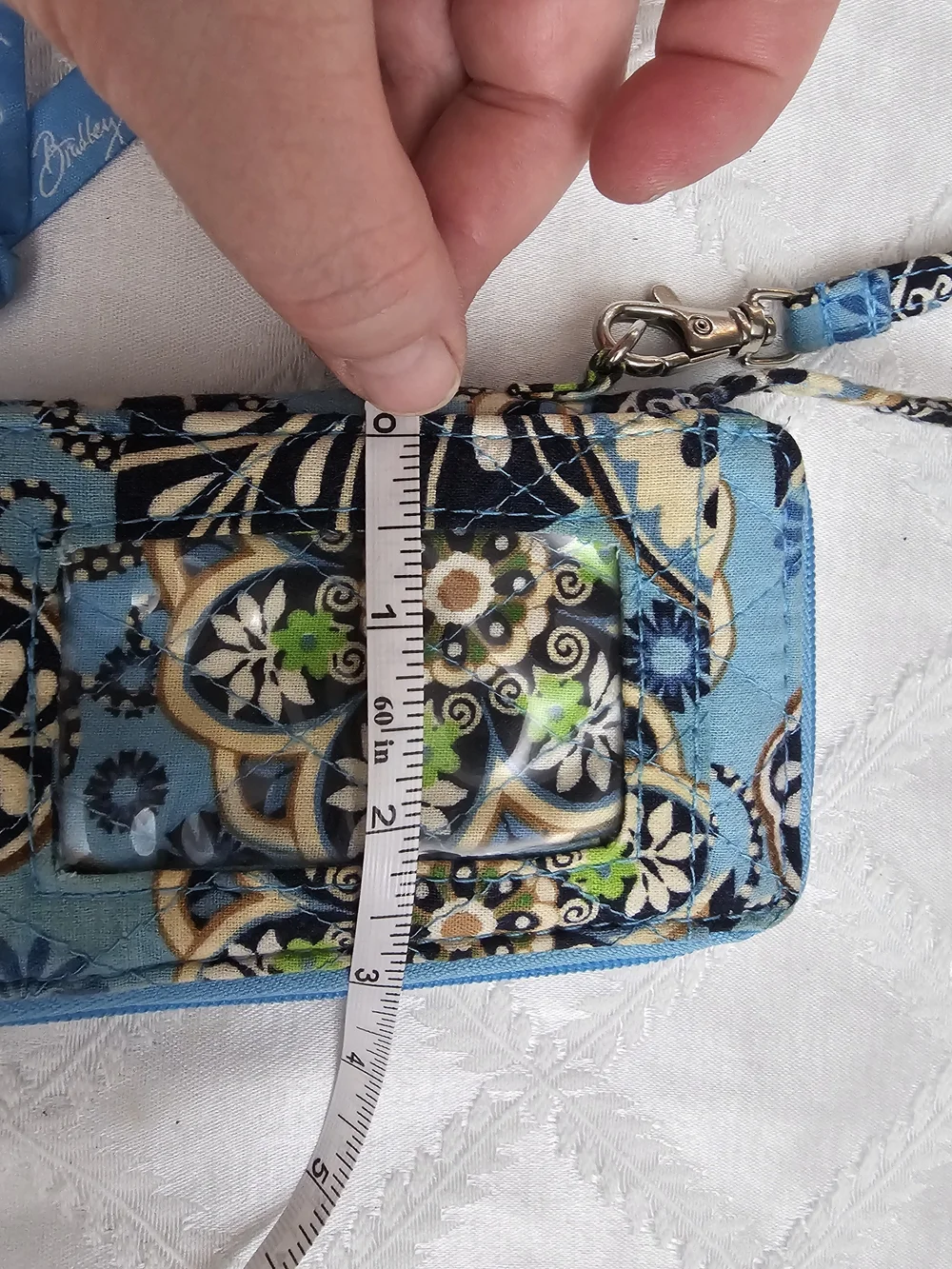 Vera Bradley Blue Floral Quilted Wristlet Wallet In Bali Blue